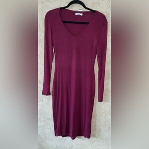 Popular 21 Burgundy Long Sleeve Dress